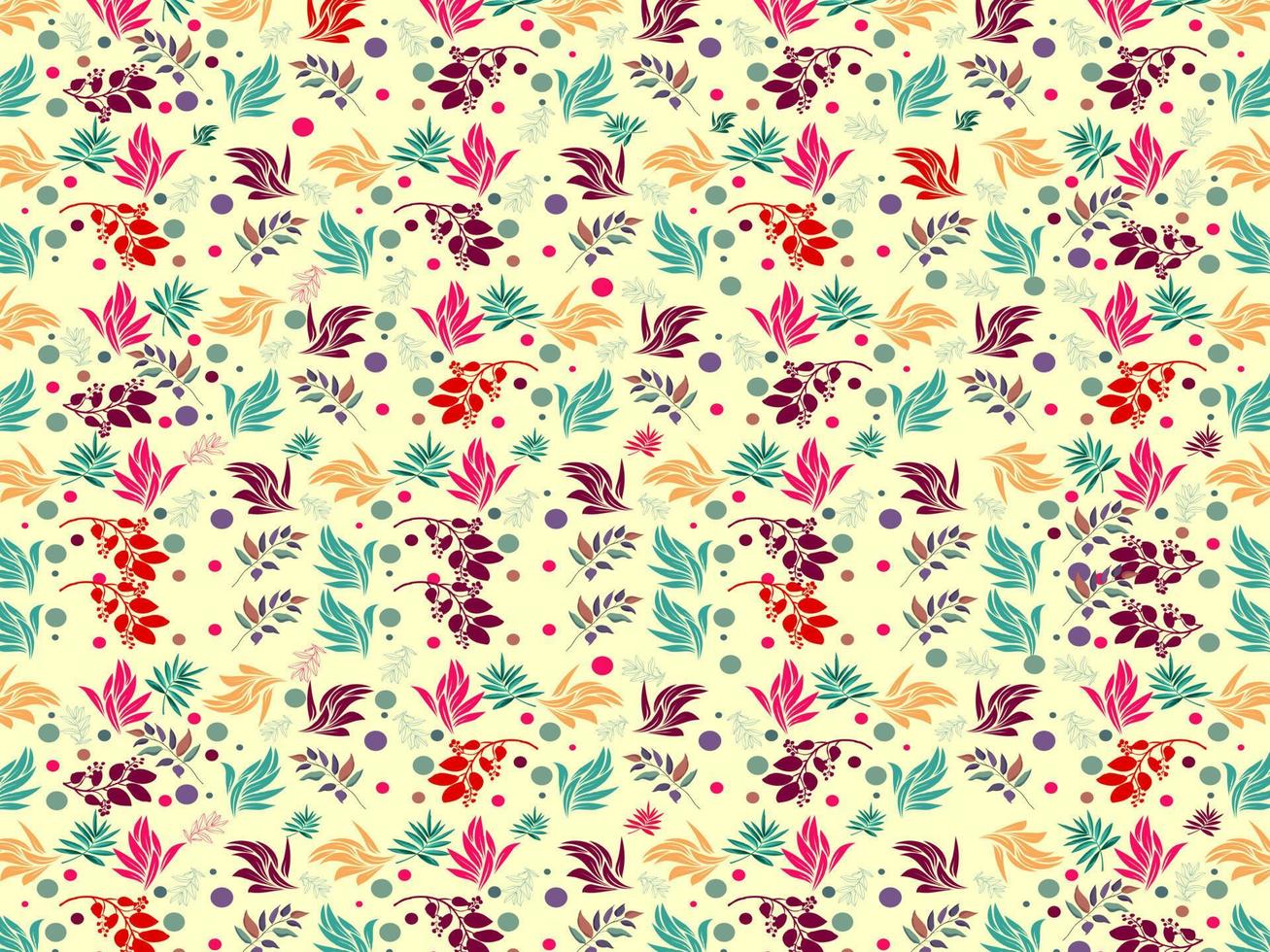 naadloos bloemen patroon reeks van verzameling ornamenten. hand- getrokken abstract botanisch bladeren achtergrond. eindeloos textiel structuur gebruikt voor het drukken retro kleding stof patroon ontwerp. vector