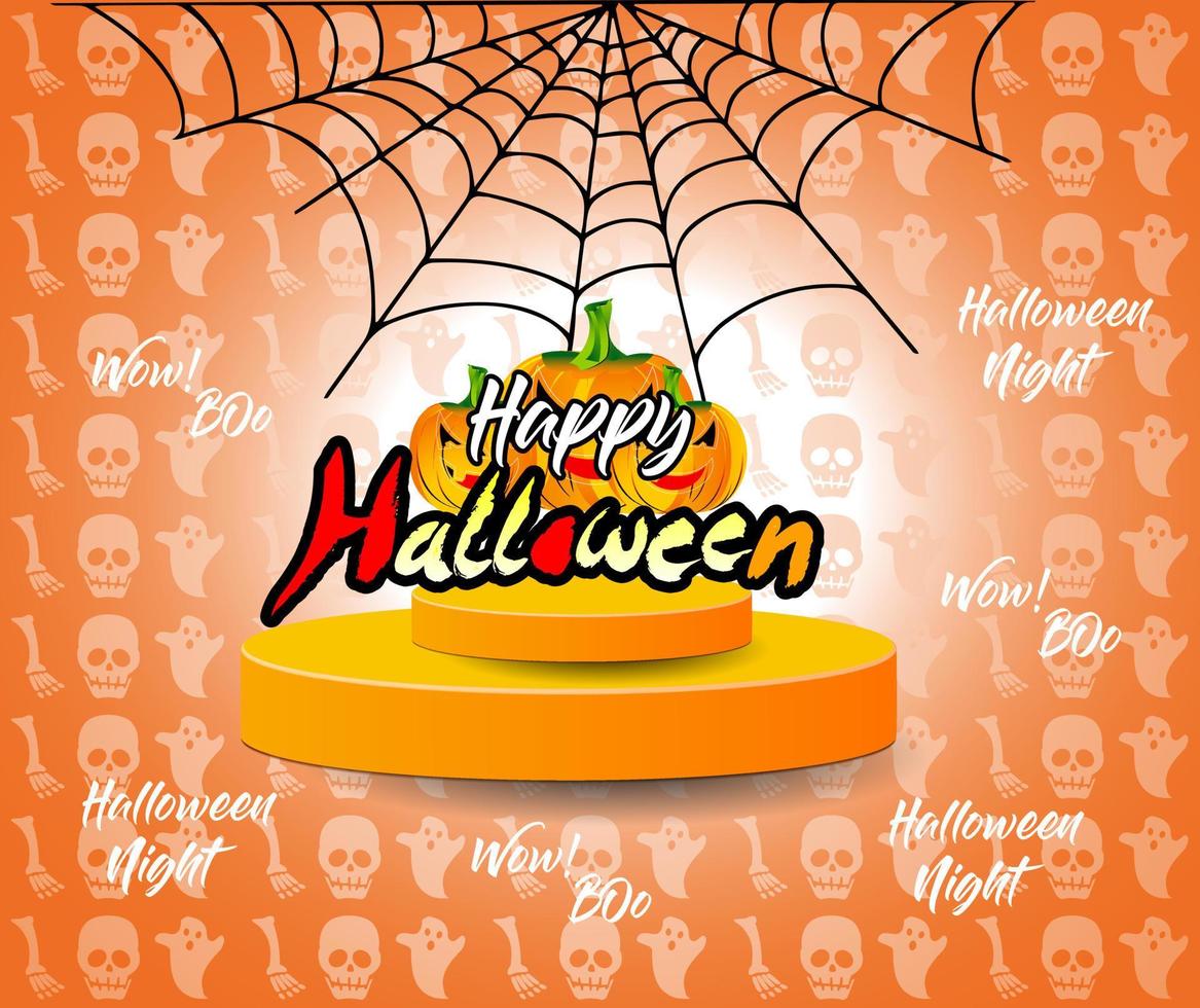 halloween patroon grappig behang voor textiel, halloween partij achtergrond met en verschrikking ontwerp. naadloos patroon van halloween met schattig pompoenen en spin web-halloween vector ontwerp.