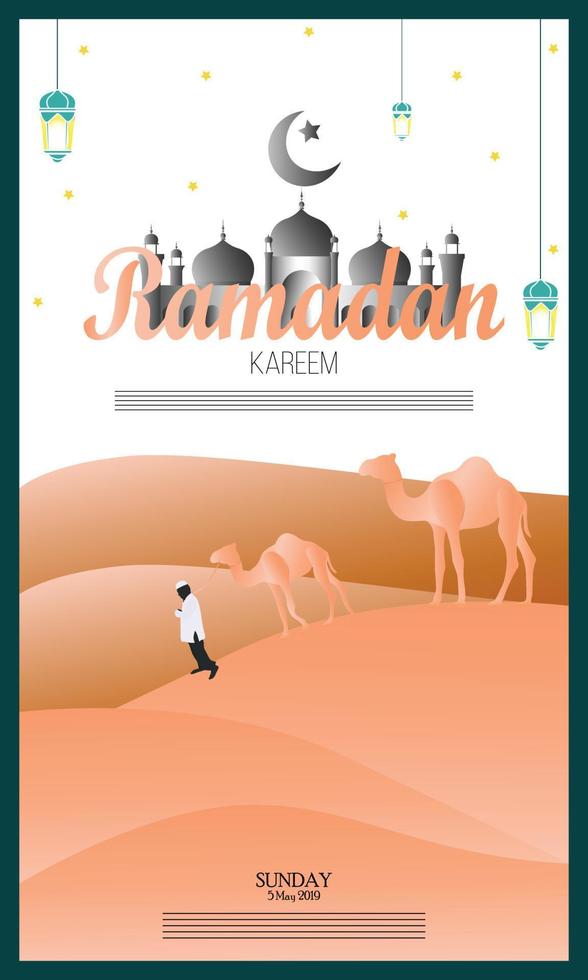 Ramadan kareem van uitnodigingen ontwerp papier besnoeiing islamitisch. vector illustratie - vector