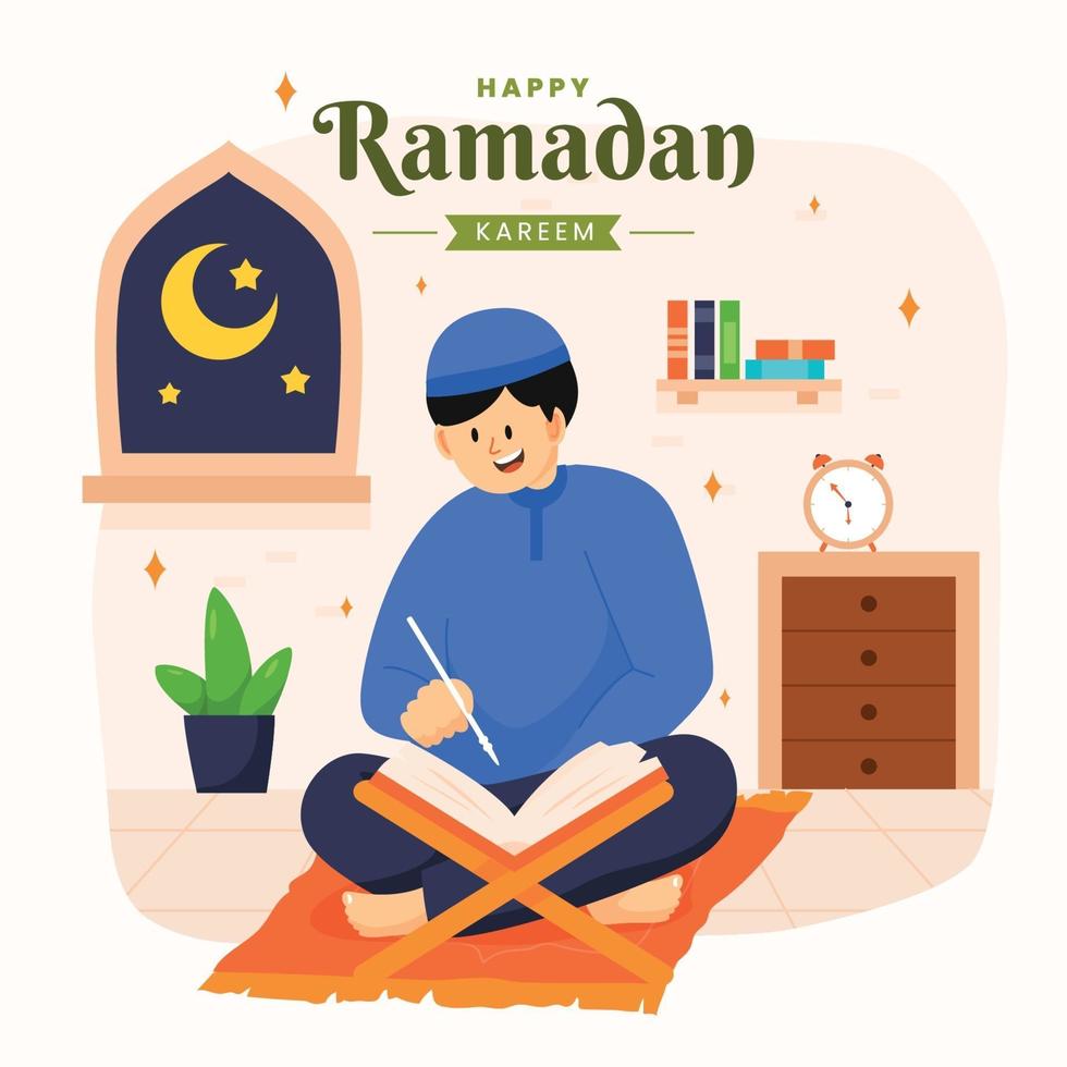gelukkig ramadan kareem-ontwerp vector