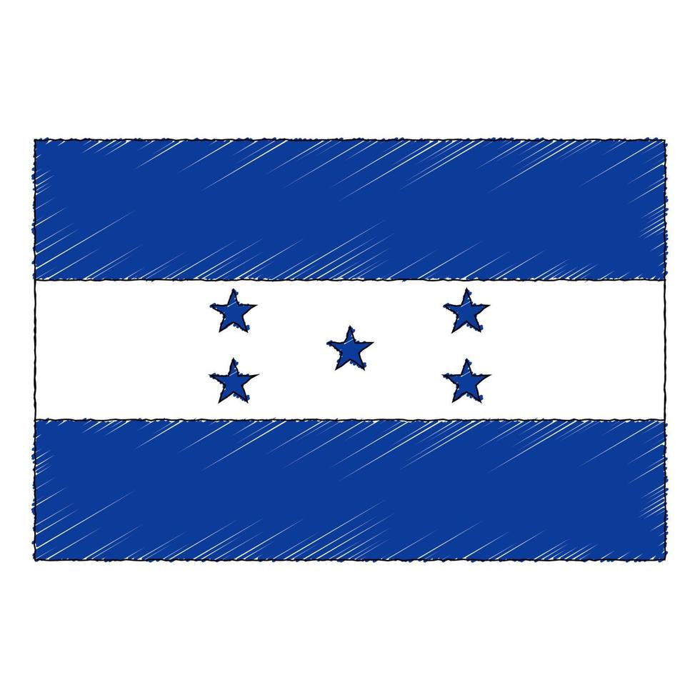 hand- getrokken schetsen vlag van Honduras. tekening stijl icoon vector