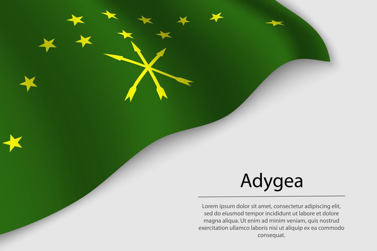 Golf vlag van adygea is een regio van Rusland vector