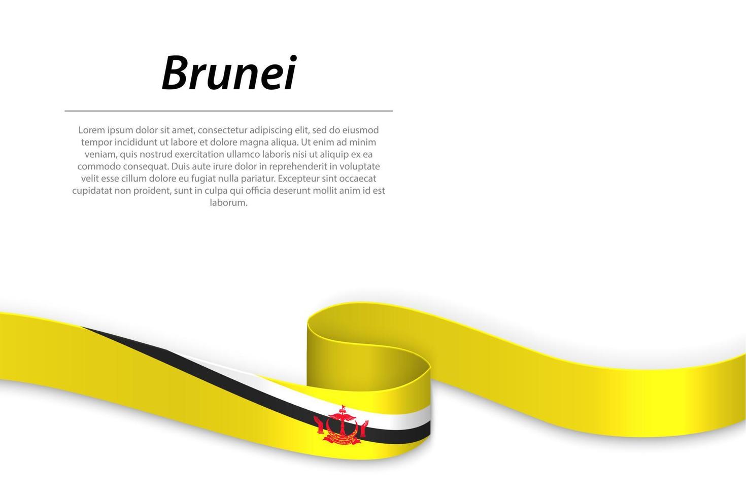 zwaaiend lint of spandoek met vlag van brunei vector