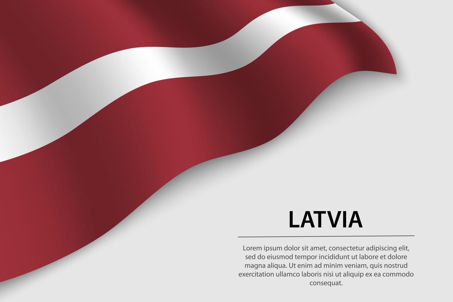 Golf vlag van Letland Aan wit achtergrond. banier of lint vector