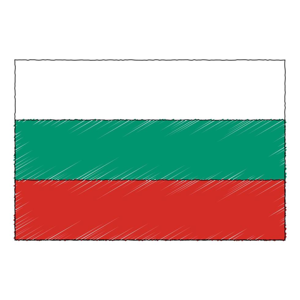 hand- getrokken schetsen vlag van bulgarije. tekening stijl icoon vector