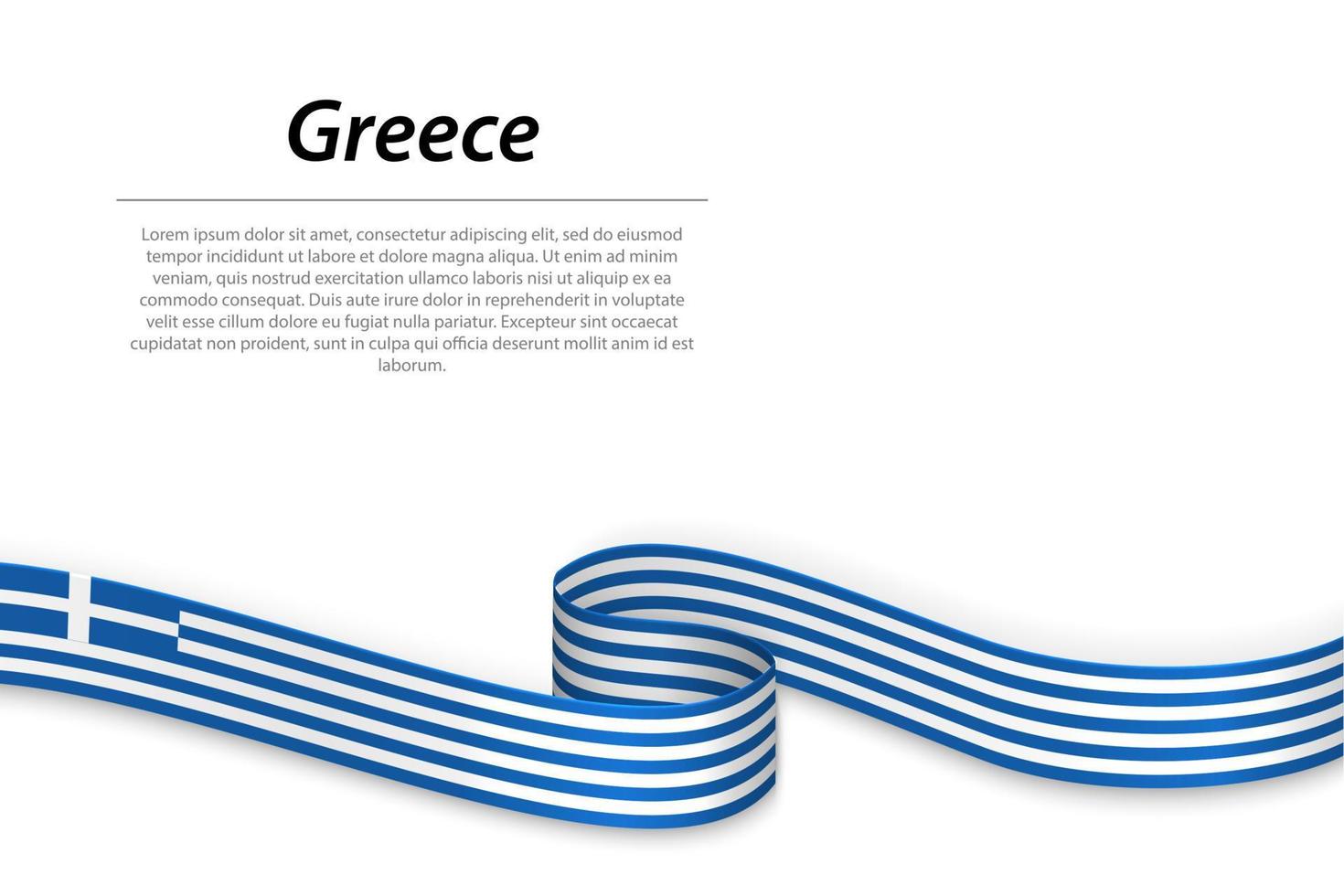 golvend lint of banier met vlag van Griekenland. sjabloon voor onafhankelijkheid dag vector