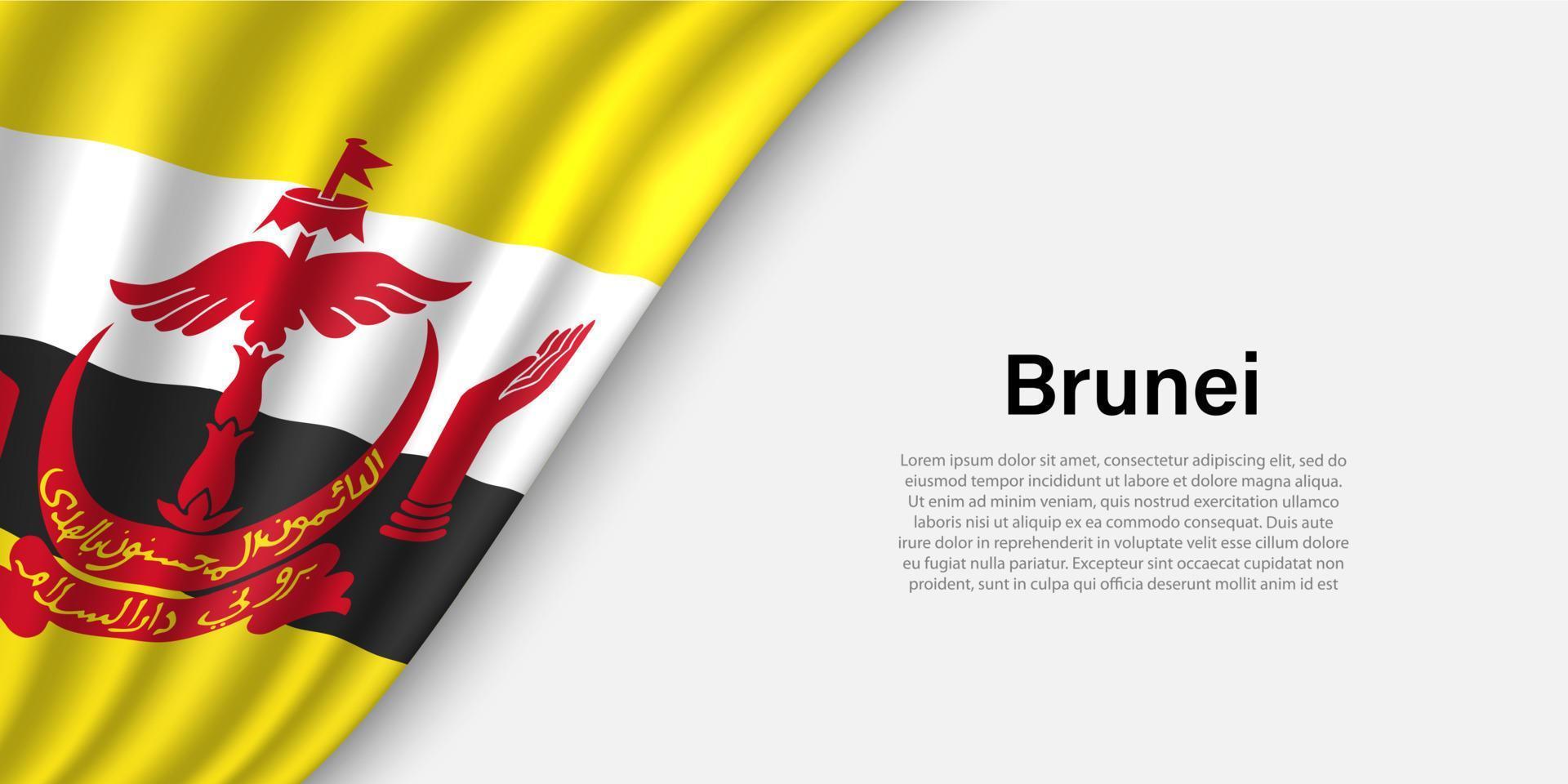 Golf vlag van Brunei Aan wit achtergrond. vector