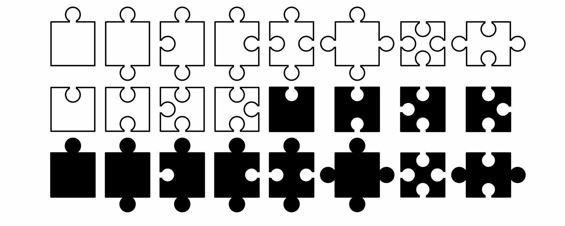 schets silhouet puzzel stukken reeks geïsoleerd Aan wit achtergrond vector