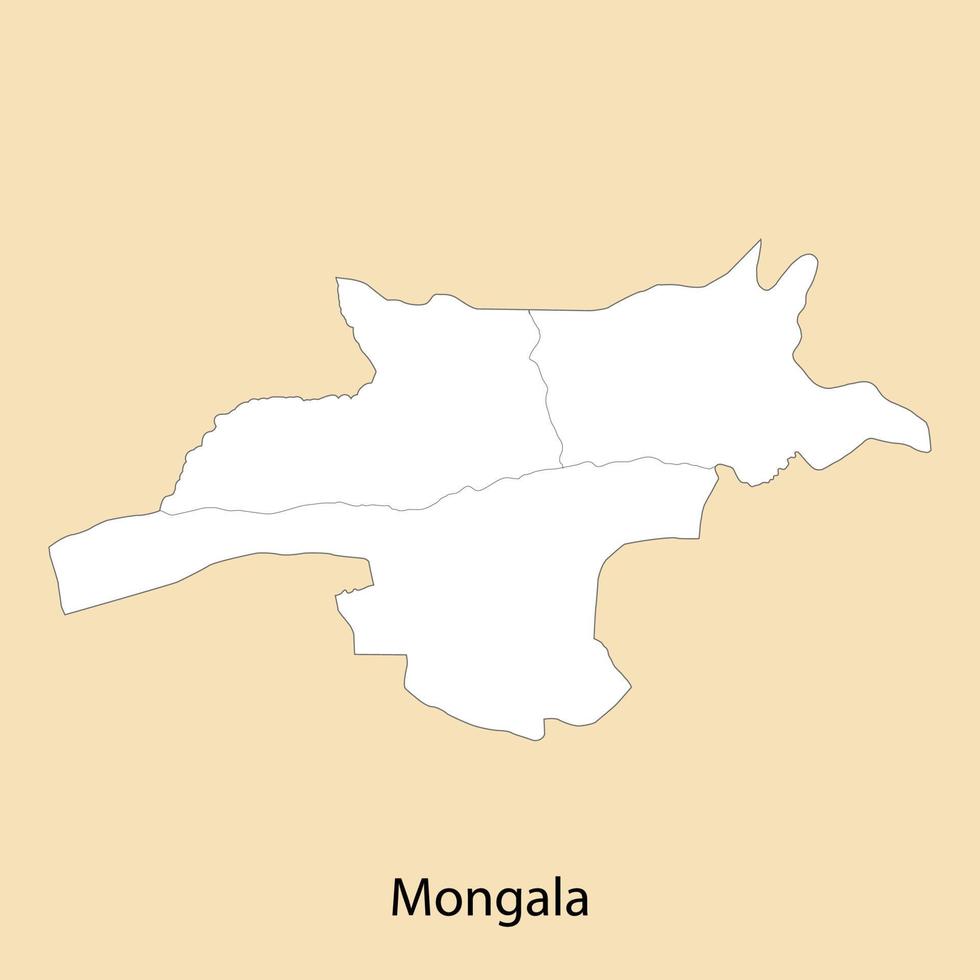 hoog kwaliteit kaart van Mongolië is een regio van dr Congo vector