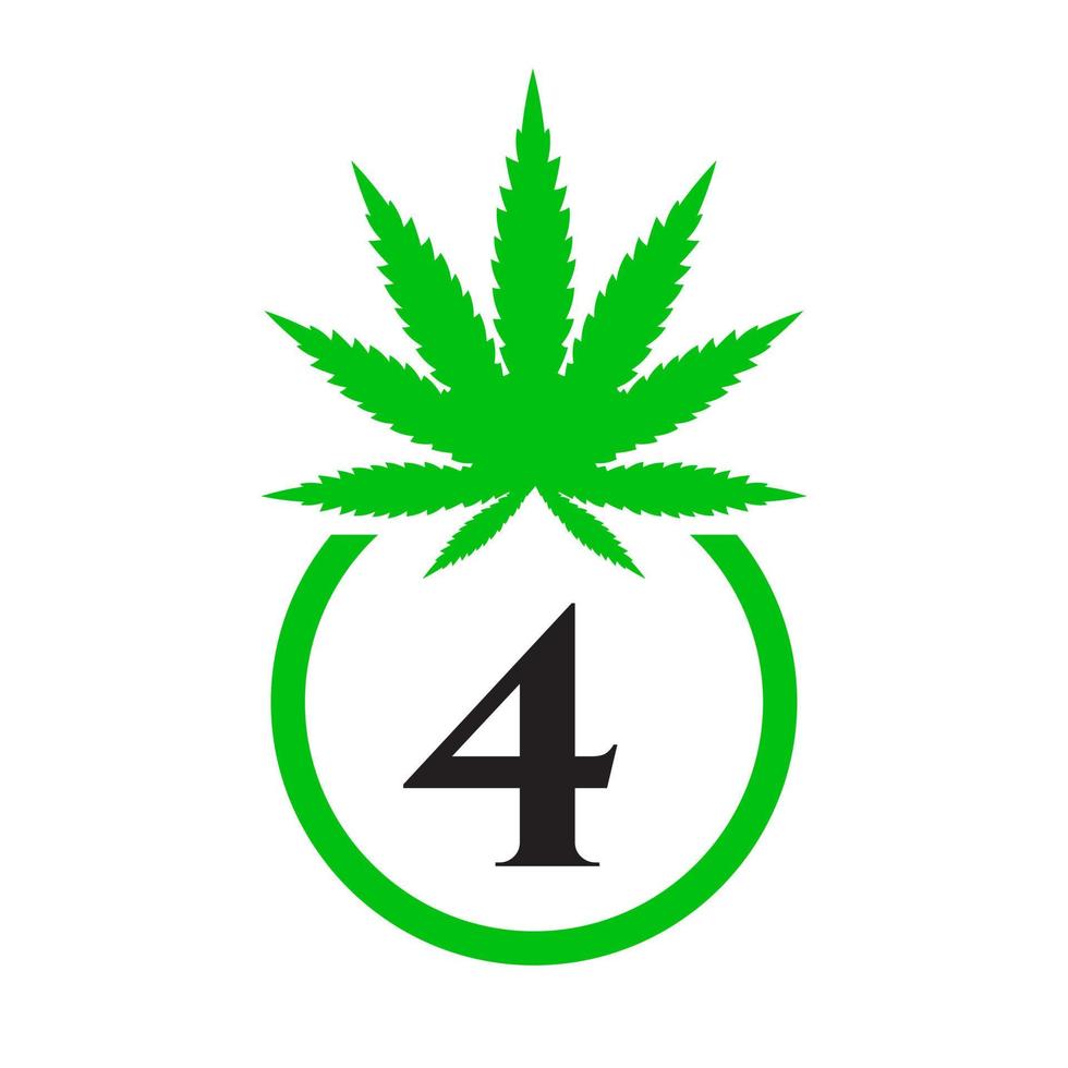 hennep logo teken concept 4 alfabet symbool voor therapie, medisch en Gezondheid zorg en marihuana logo. vector