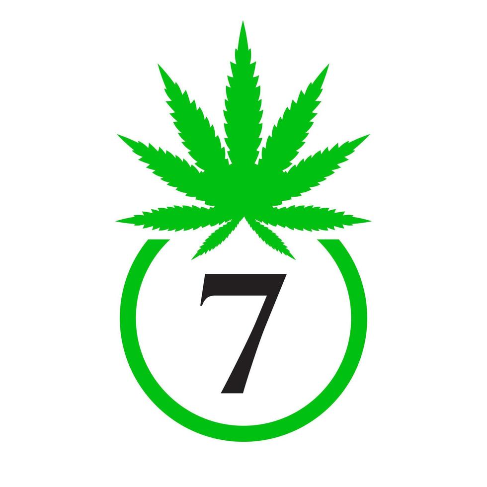 hennep logo teken concept 7 alfabet symbool voor therapie, medisch en Gezondheid zorg en marihuana logo. vector