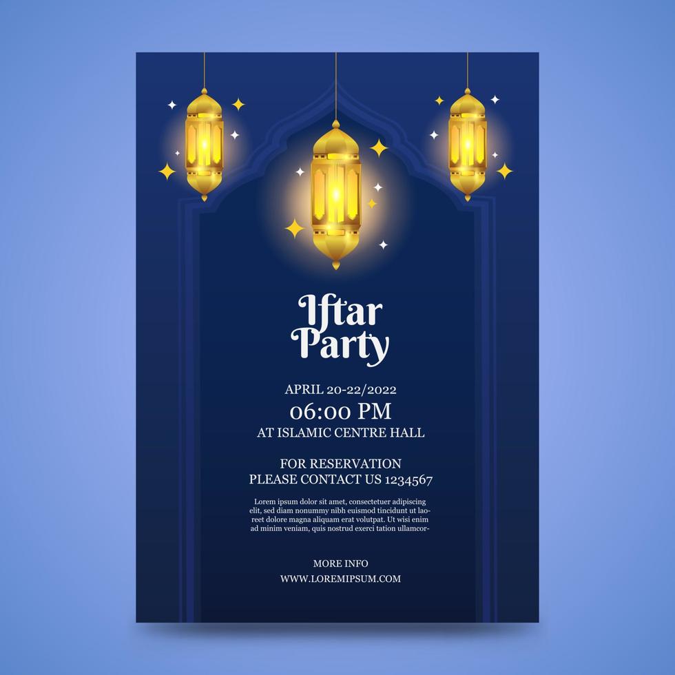 iftar-uitnodigingssjabloon. ramadan kareem. vector