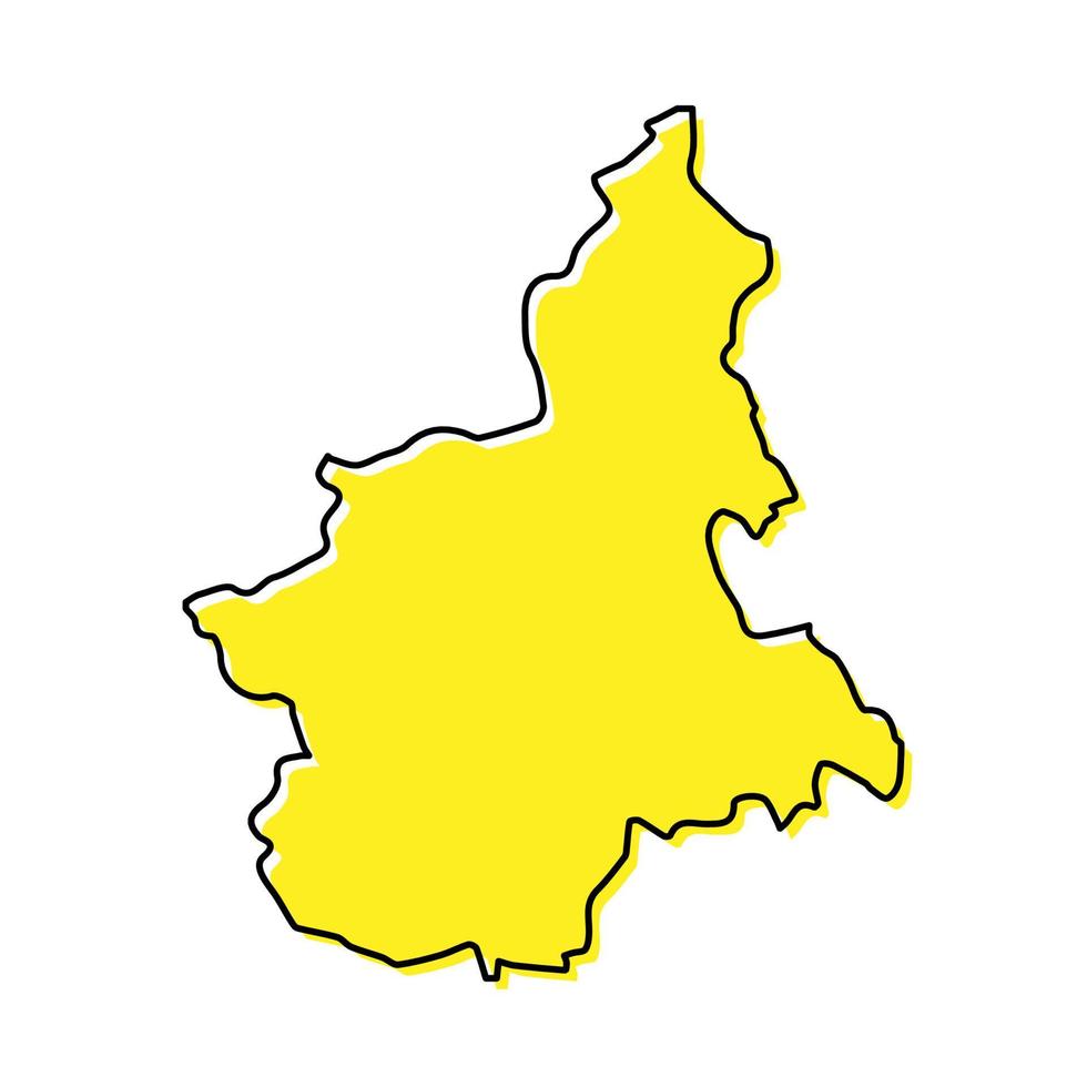 gemakkelijk schets kaart van Piemonte is een regio van Italië vector