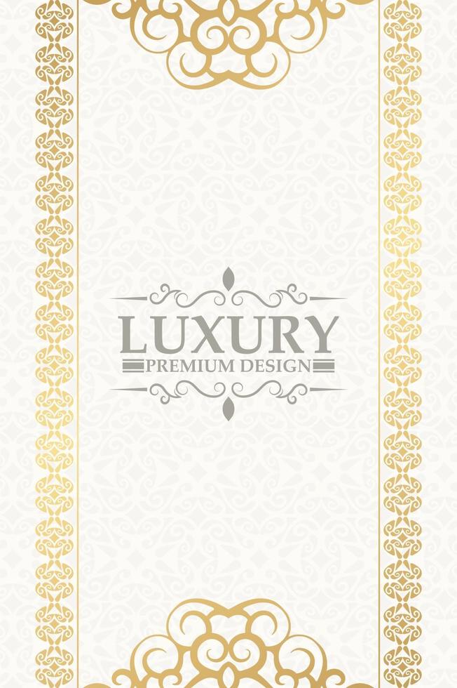 luxe gouden decoratieve bloemenkaderachtergrond vector