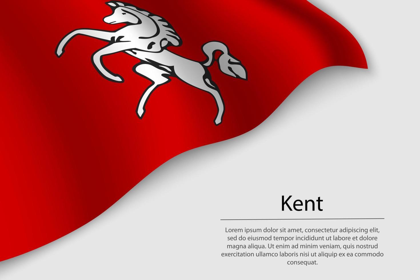 Golf vlag van kent is een provincie van Engeland. banier of lint vector