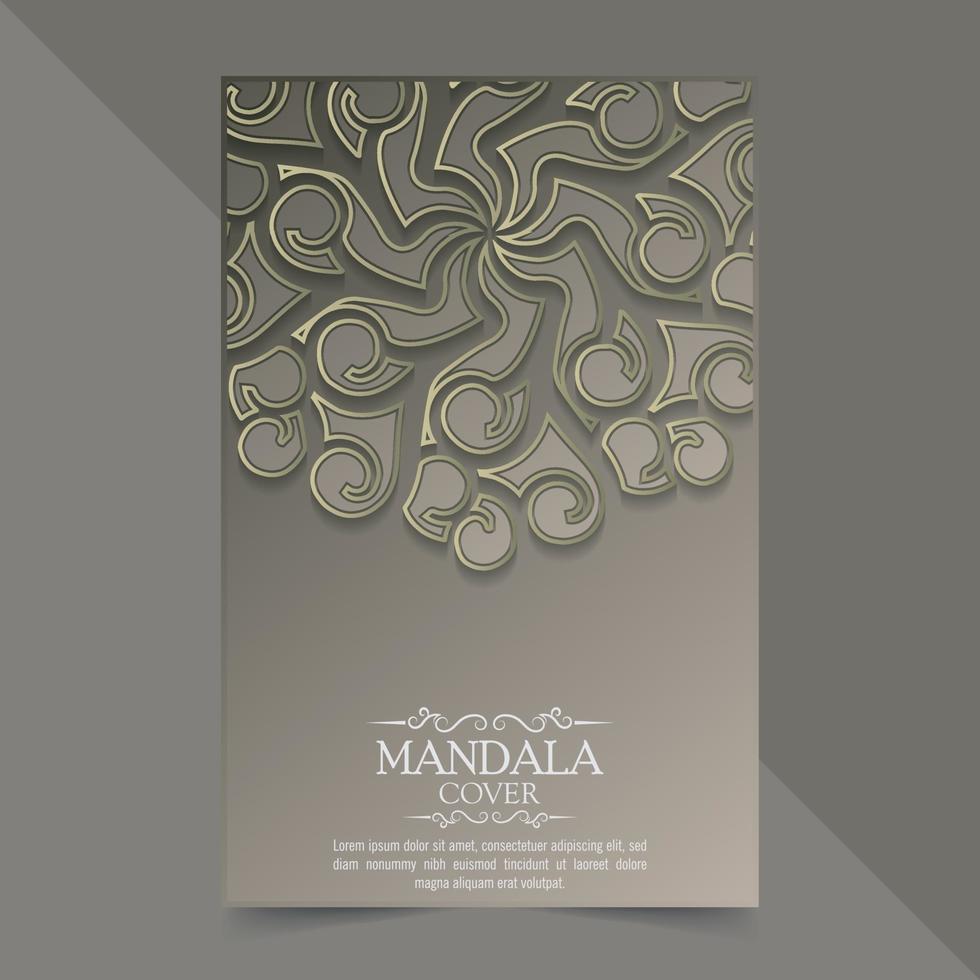 luxe mandala-omslag in donkere kleur vector