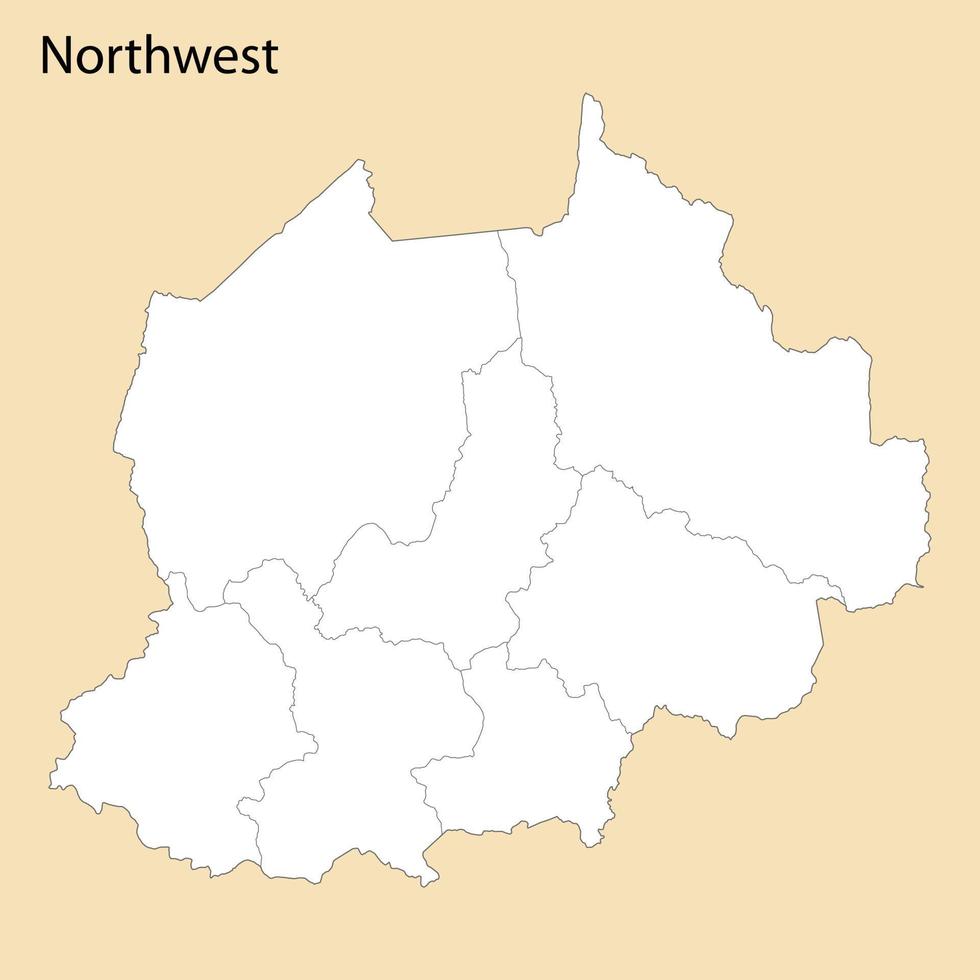 hoog kwaliteit kaart van Noord West is een provincie van Kameroen vector