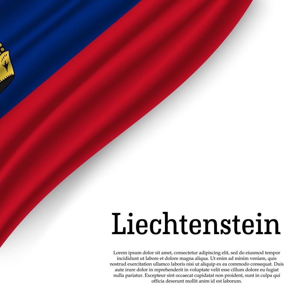 golvend vlag van Liechtenstein vector