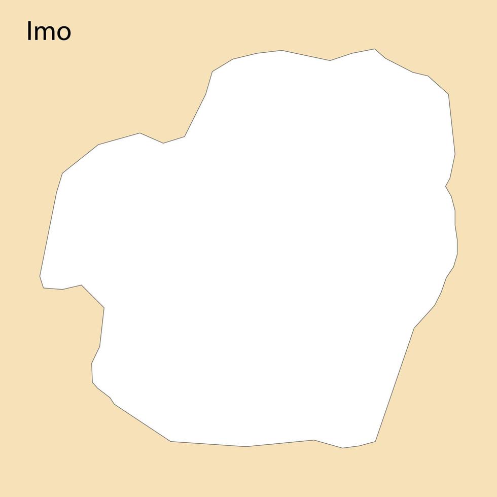 hoog kwaliteit kaart van imo is een regio van Nigeria vector
