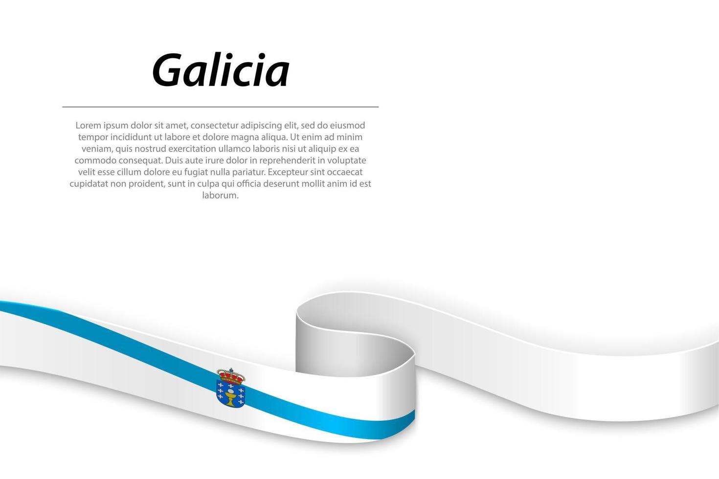 golvend lint of banier met vlag van Galicië vector