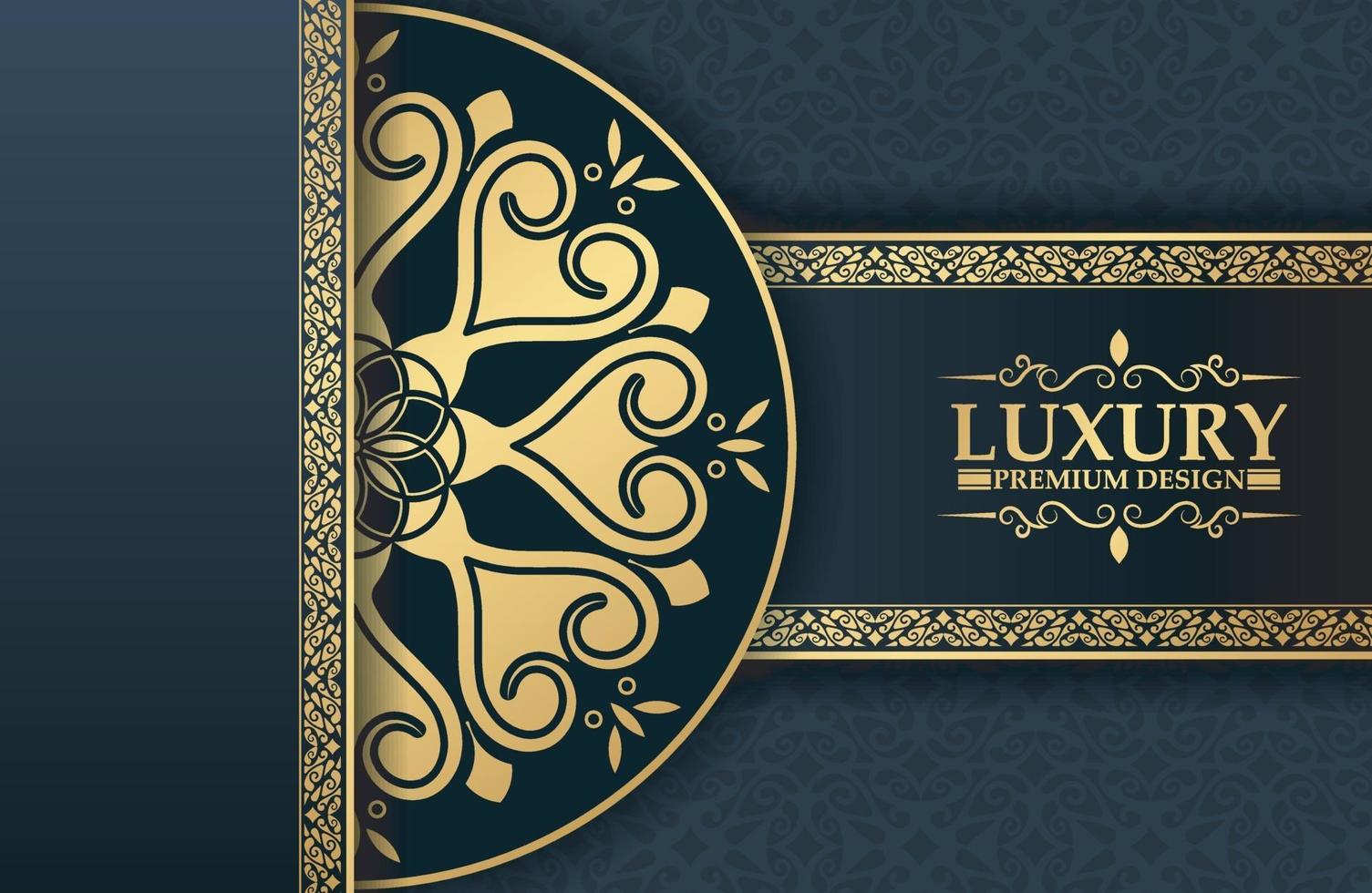 luxe mandala achtergrond conceptof prestatie sjabloon met vintage gouden rand - vector
