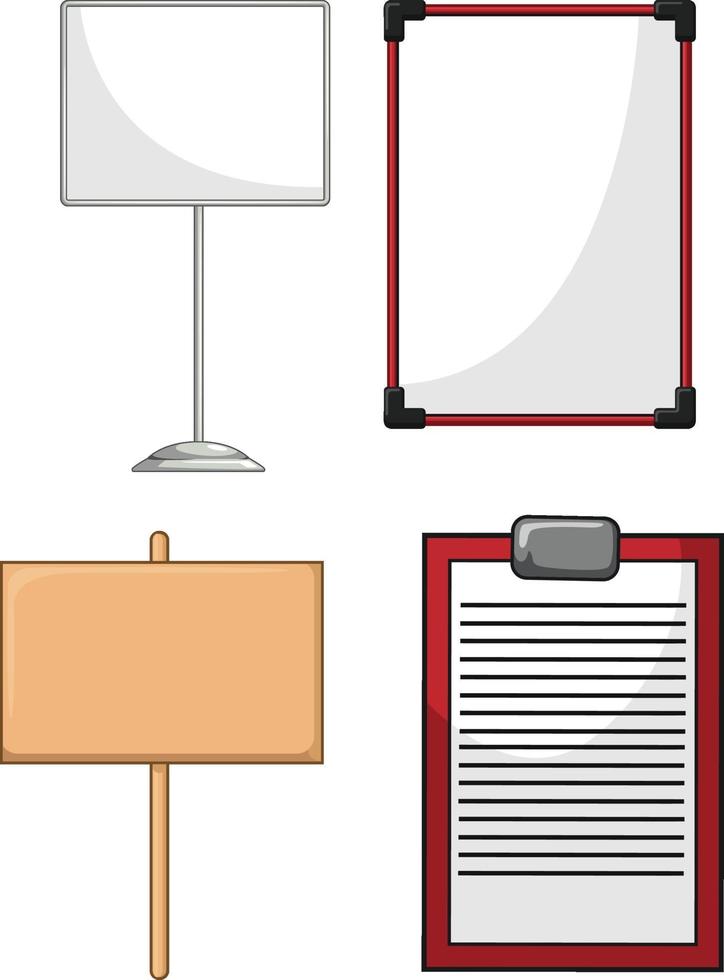 informatiebord whiteboard houten plank cartoon vector tekening