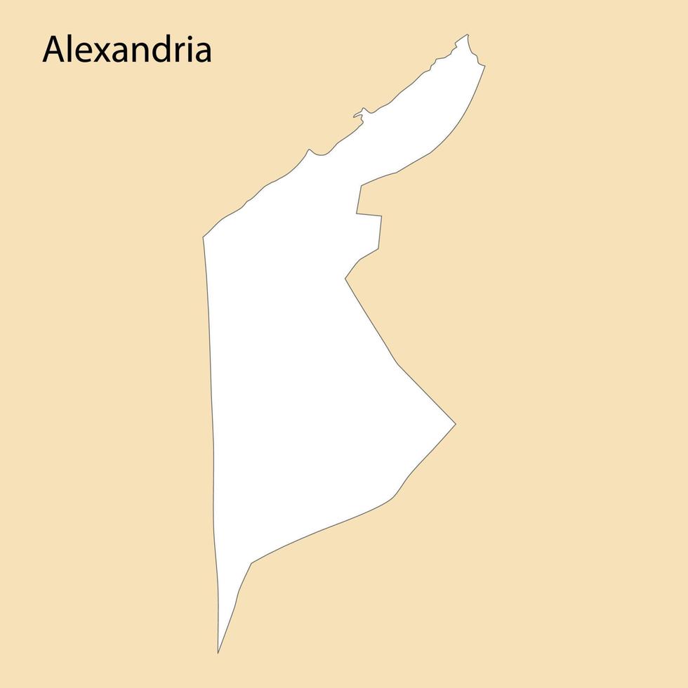 hoog kwaliteit kaart van Alexandrië is een regio van Egypte vector
