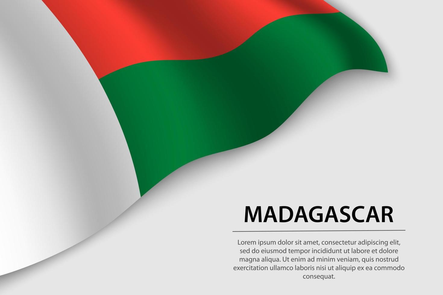 Golf vlag van Madagascar Aan wit achtergrond. banier of lint ve vector