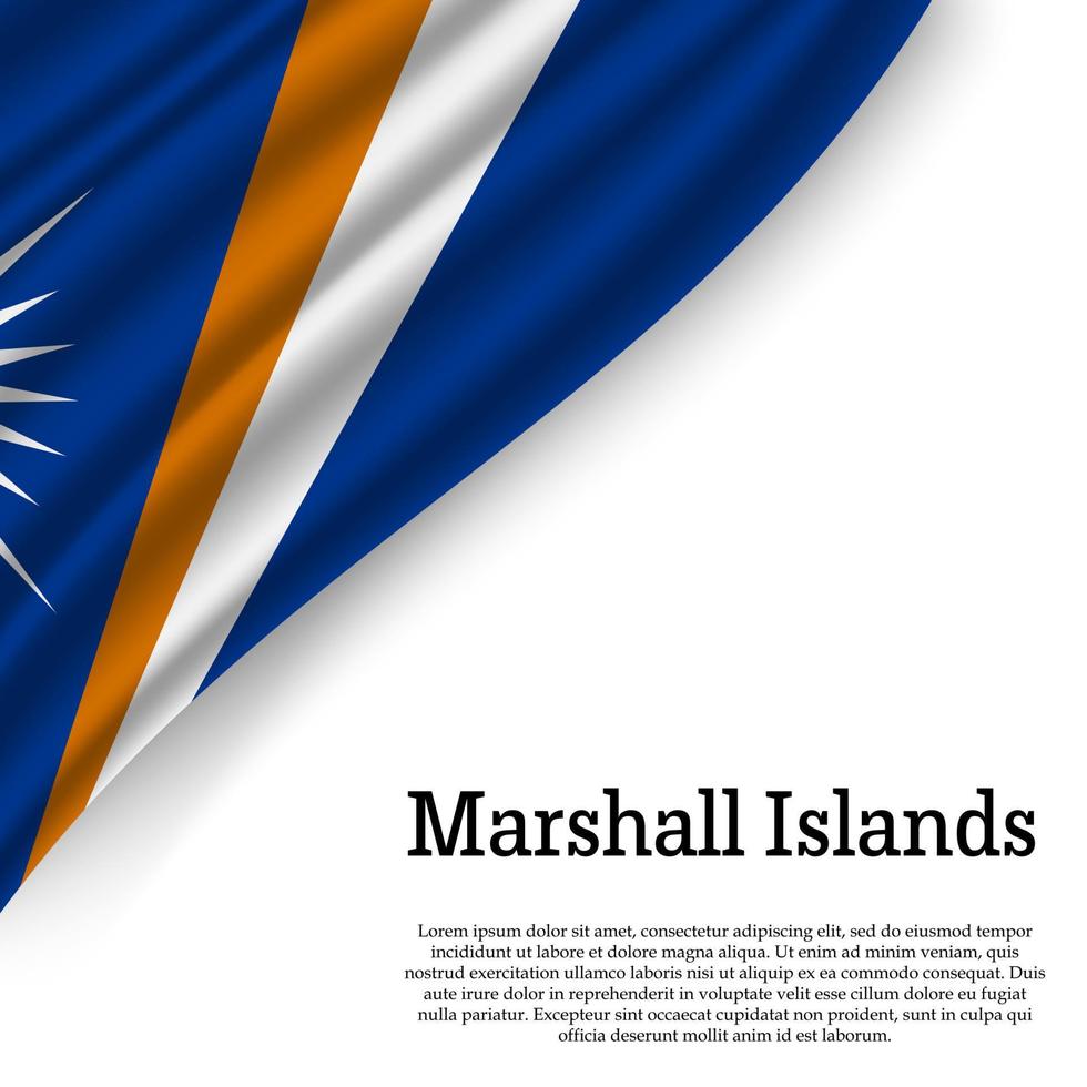 golvend vlag van maarschalk eilanden vector