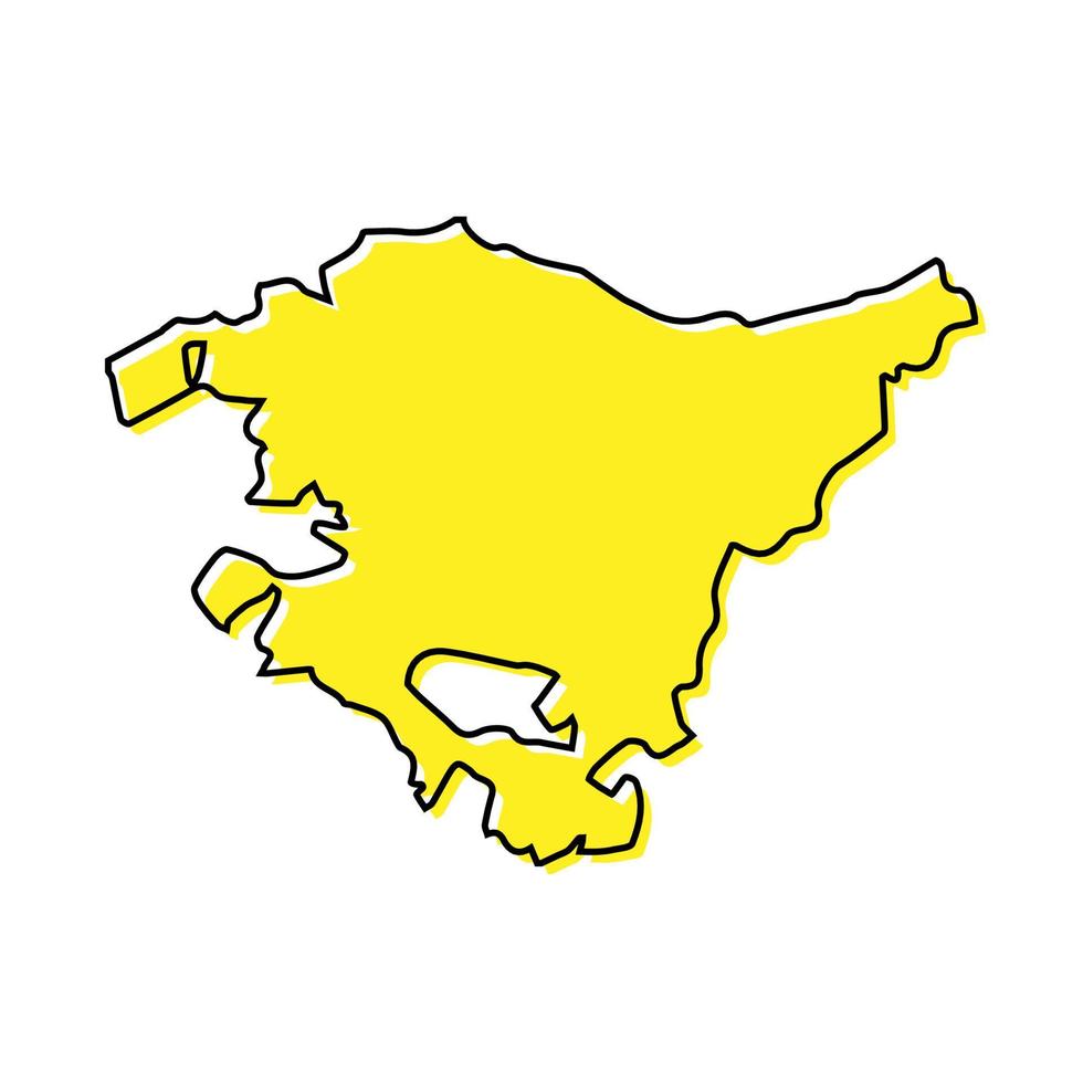 gemakkelijk schets kaart van baskisch land is een regio van Spanje vector