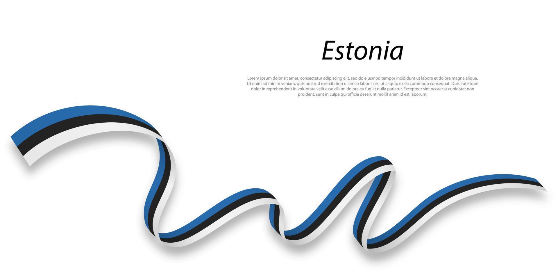 golvend lint of banier met vlag van Estland. vector