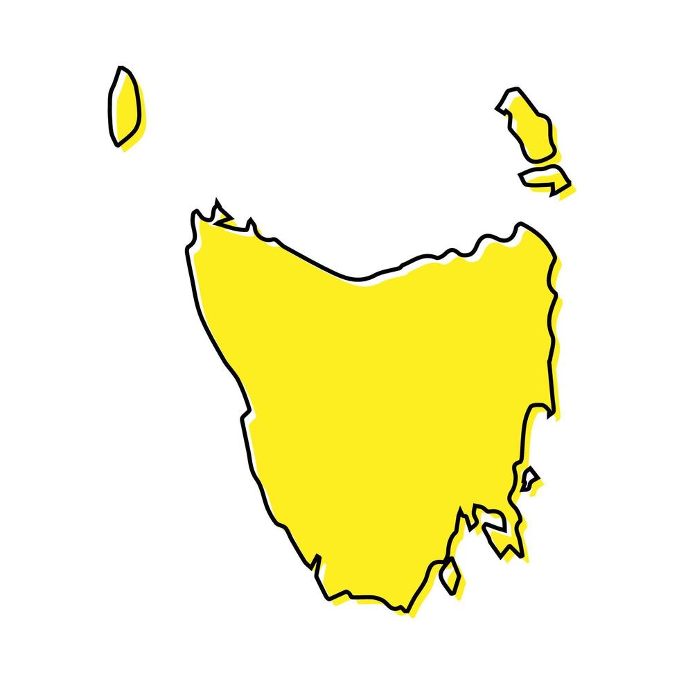 gemakkelijk schets kaart van Tasmanië is een staat van Australië. vector