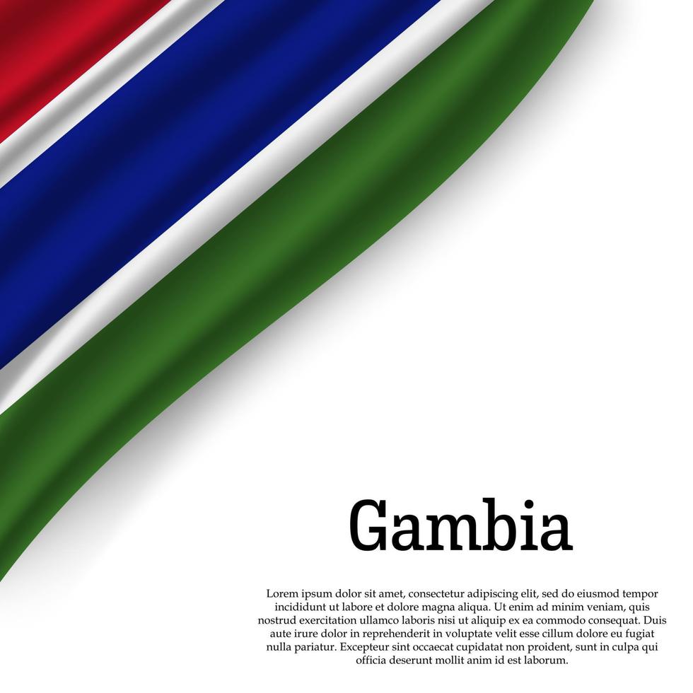 golvend vlag van Gambia vector