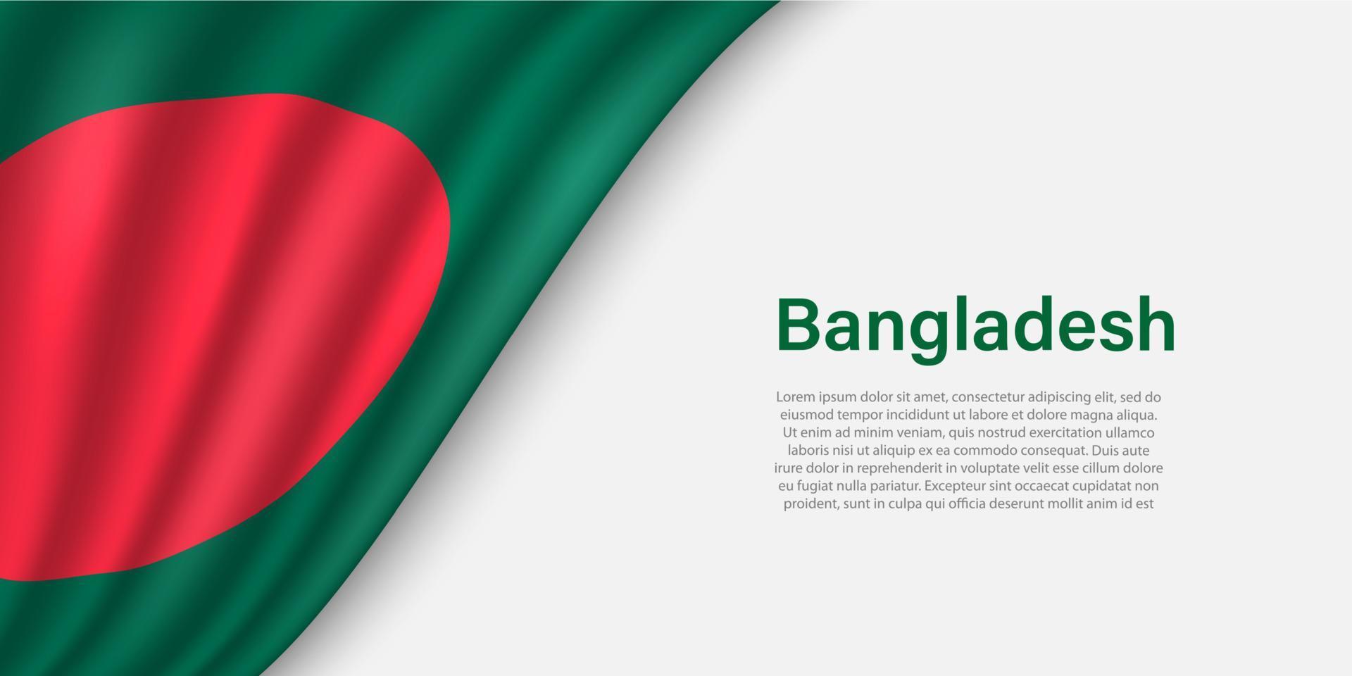 Golf vlag van Bangladesh Aan wit achtergrond. vector