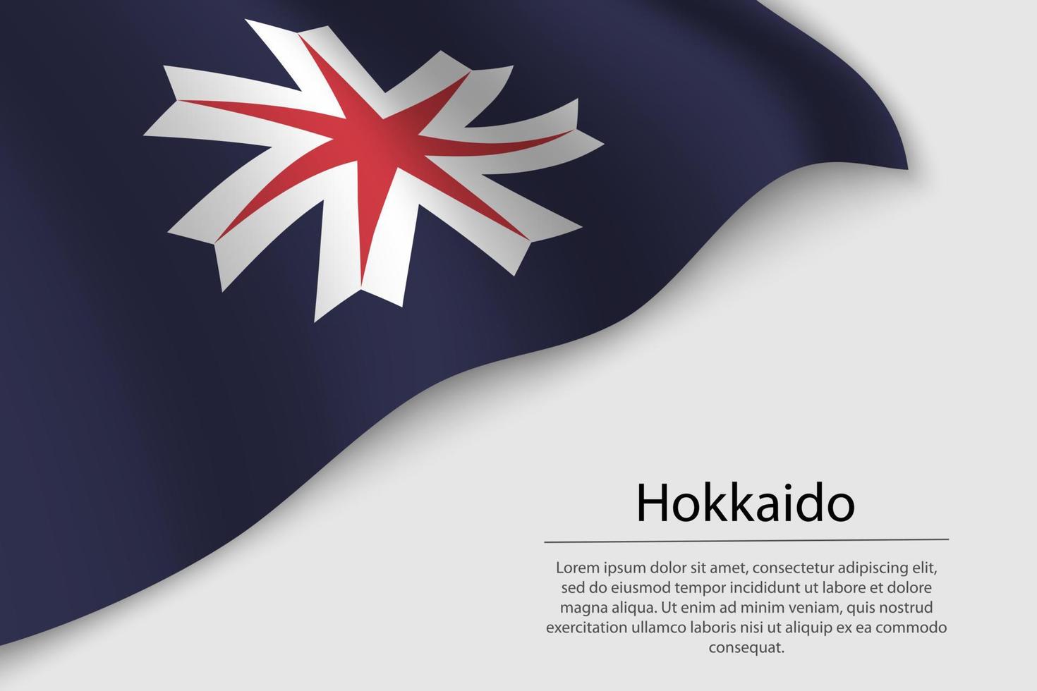 Golf vlag van hokkaido is een regio van Japan vector