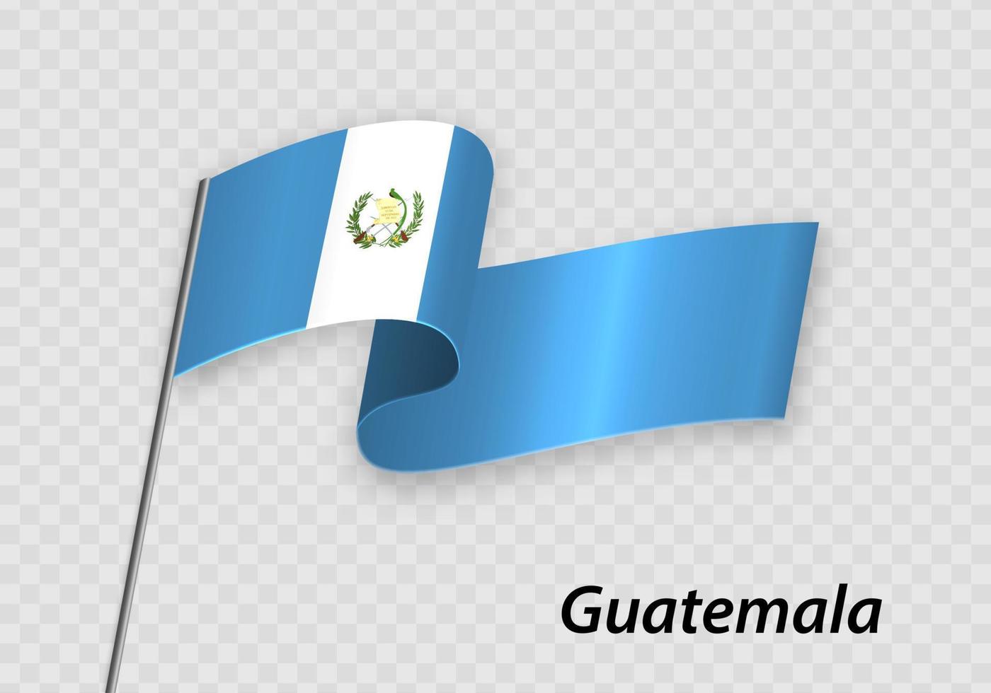 golvend vlag van Guatemala Aan vlaggenmast. sjabloon voor onafhankelijkheid dag vector