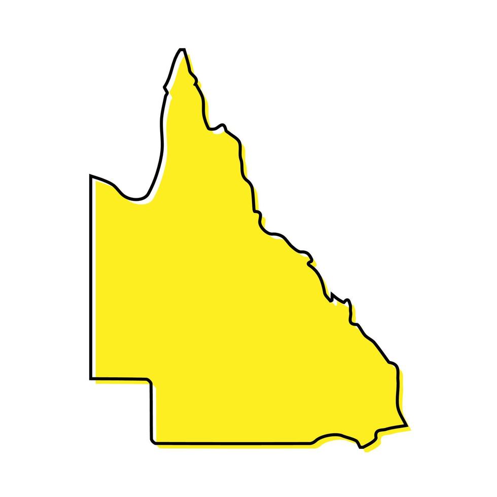 gemakkelijk schets kaart van Queensland is een staat van Australië. vector