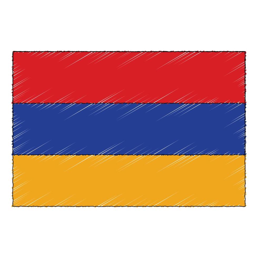 hand- getrokken schetsen vlag van Armenië. tekening stijl icoon vector