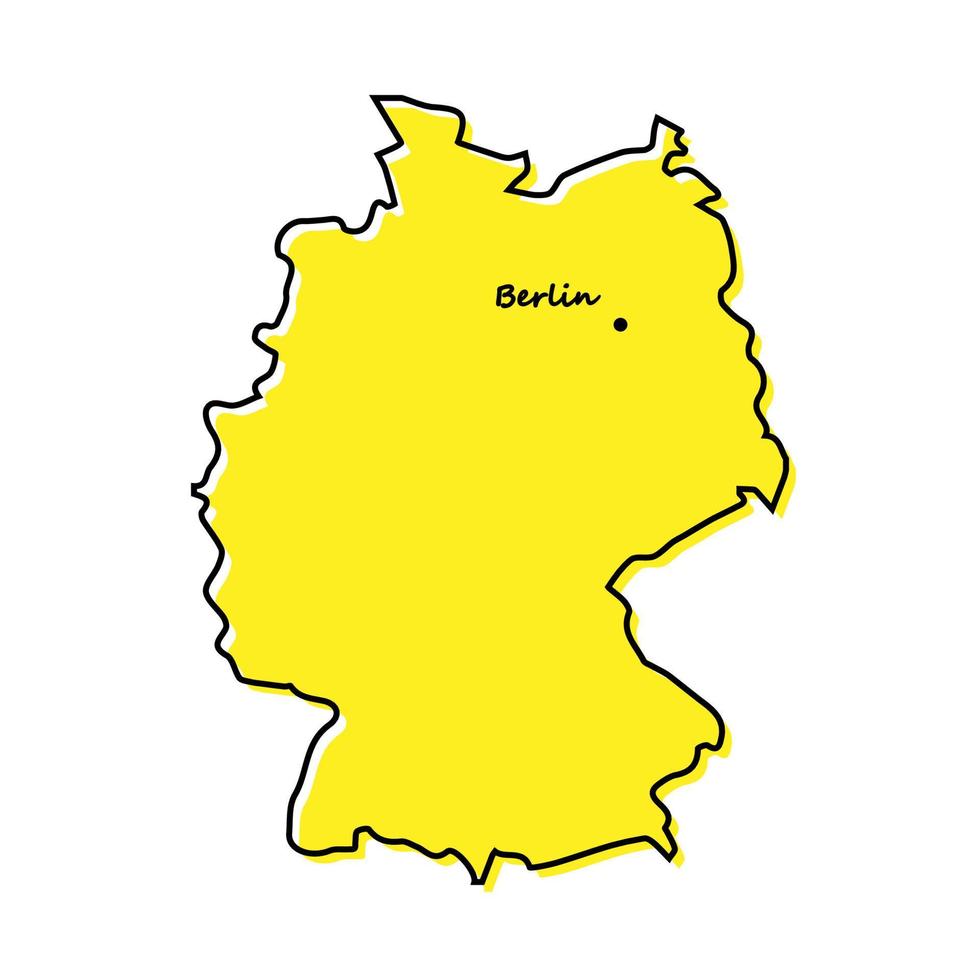 gemakkelijk schets kaart van Duitsland met hoofdstad plaats vector