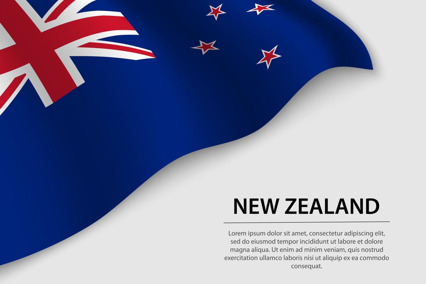 Golf vlag van nieuw Zeeland Aan wit achtergrond. banier of lint v vector