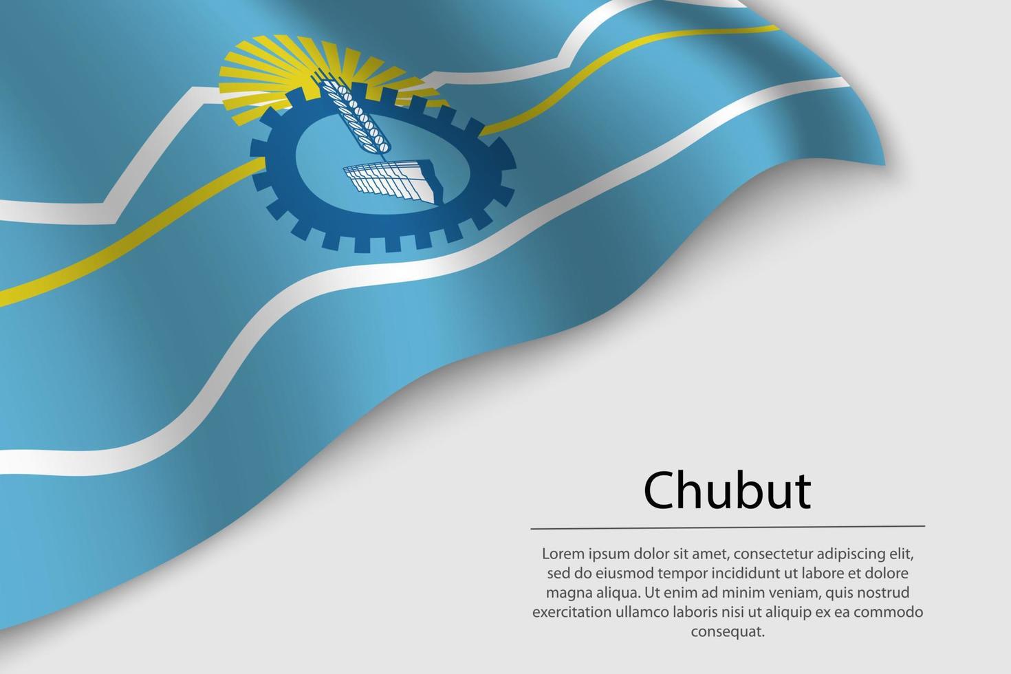 Golf vlag van chubut is een staat van Argentinië vector