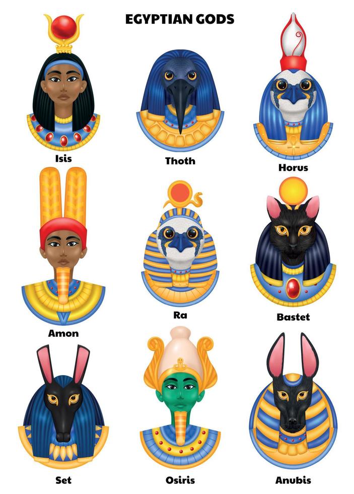 Egyptische goden avatar reeks vector