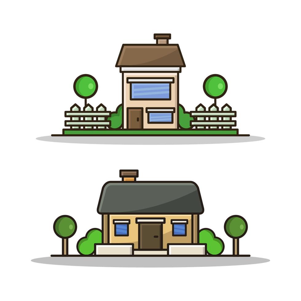 huis geïllustreerd op de achtergrond vector