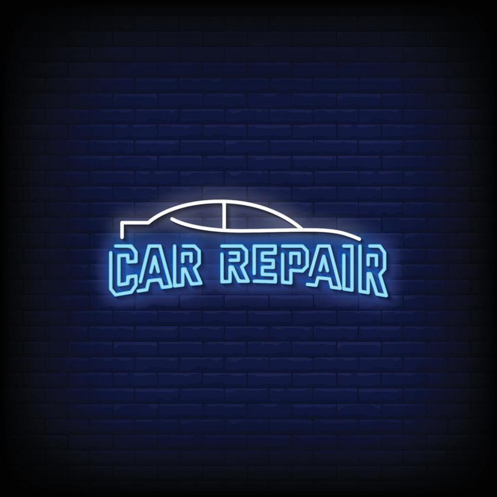auto reparatie logo neon tekenen stijl tekst vector
