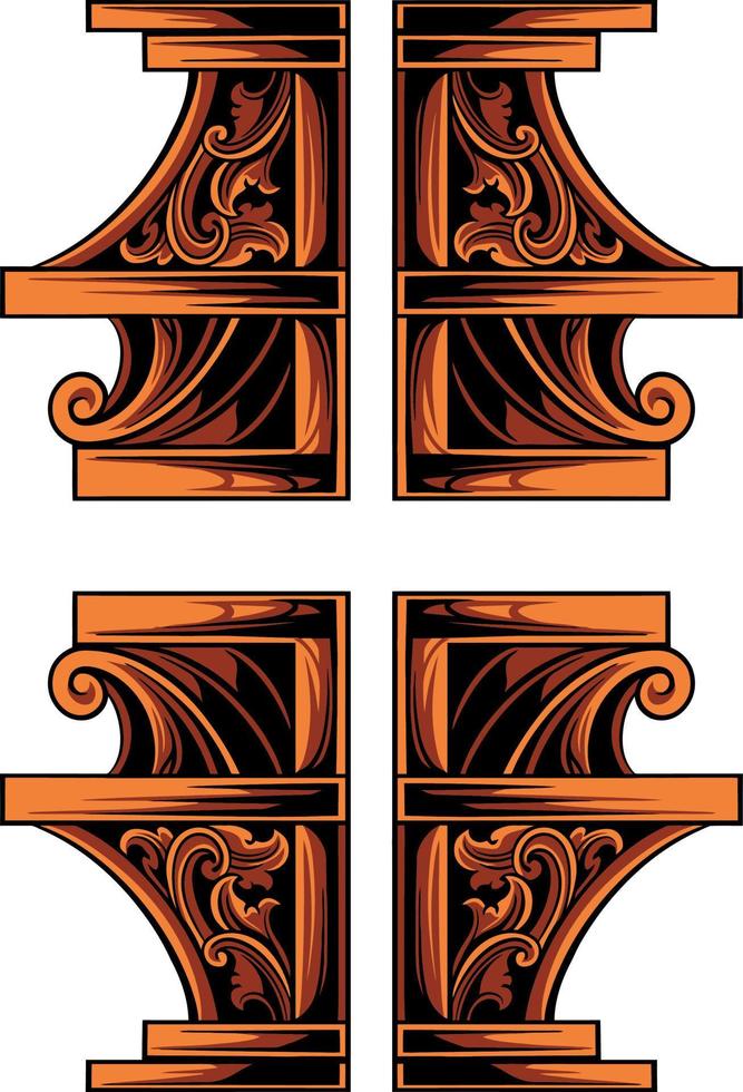 klassiek gravure ornament vector ontwerp voor elementen, bewerkbare kleur