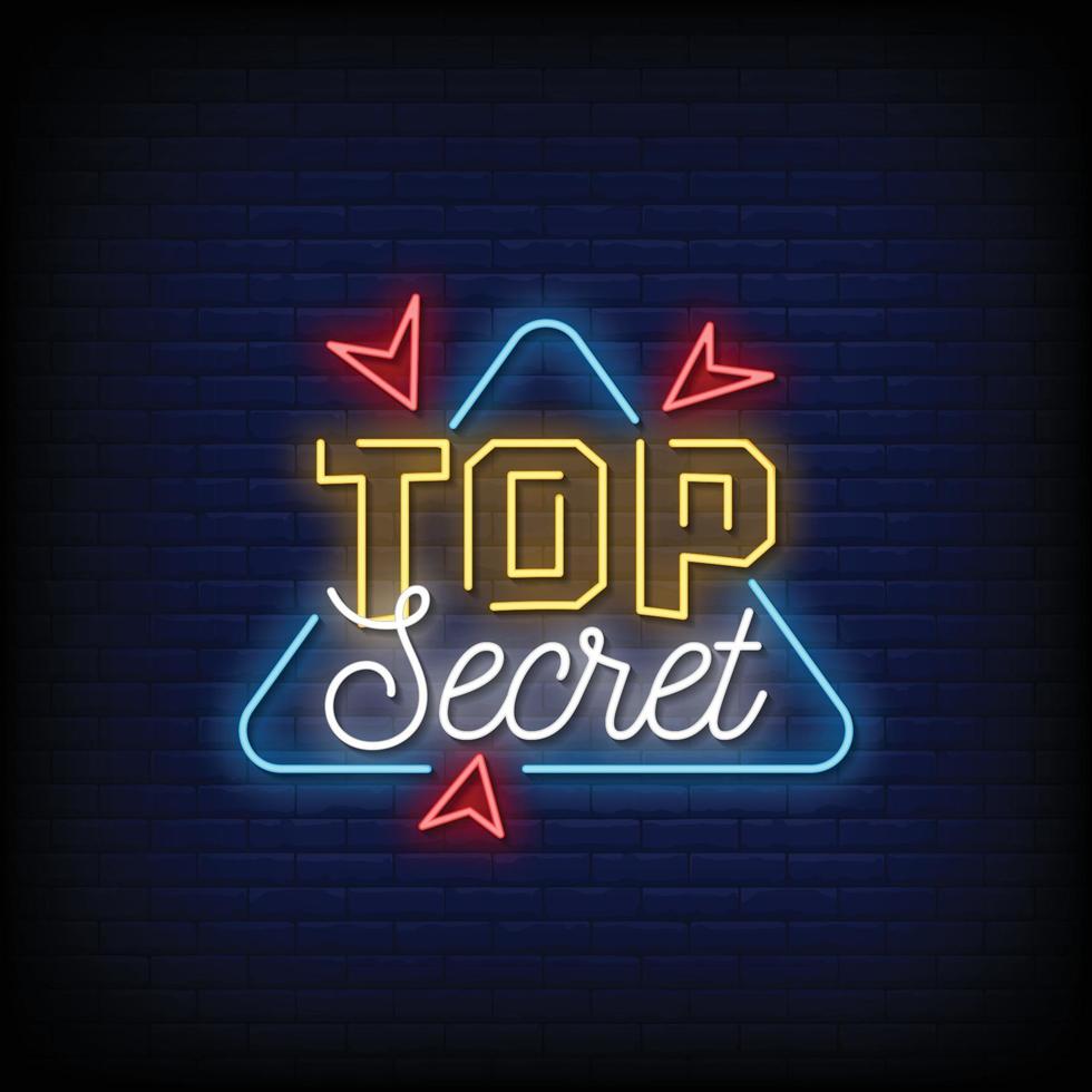 top secret neonreclame stijl tekst vector