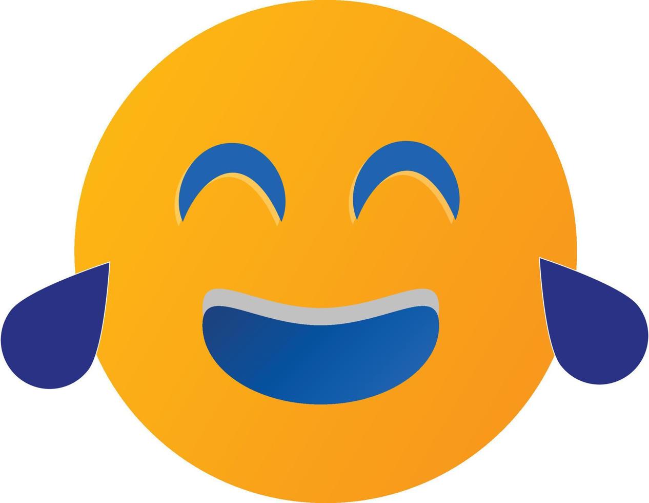 oranje en blauw glimlach emoji icoon vector