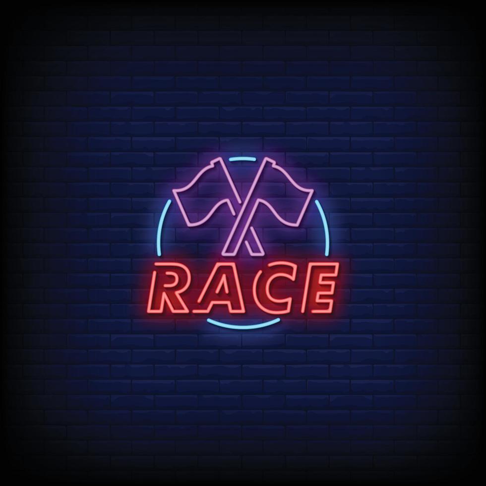 race neonreclames stijl tekst vector