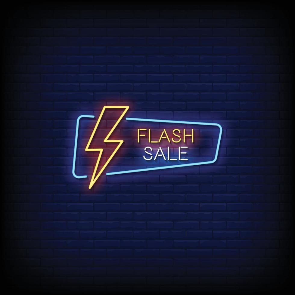 flash verkoop neonreclames stijl tekst vector