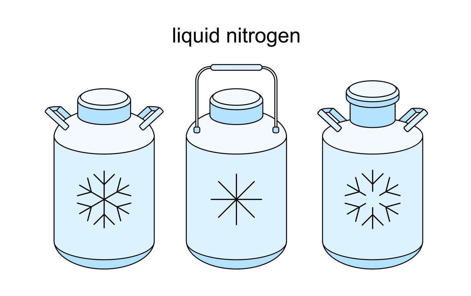 vector lijn icoon van een vloeistof gecomprimeerd stikstof gas- met n2 voor Cryo behoud